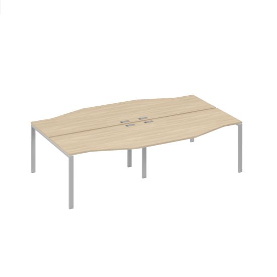 Рабочая станция на металлокаркасе UNO из столов Техно (4х140) дуб скандинавский / металлокаркас серый