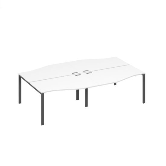 Рабочая станция на металлокаркасе UNO из столов Техно (4х140) белый премиум / металлокаркас антрацит