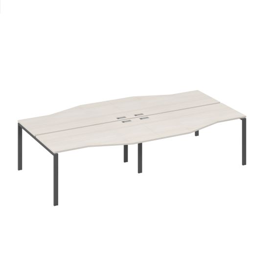 Рабочая станция столы Техно (4х160) на каркасе UNO дуб / металлокаркас антрацит