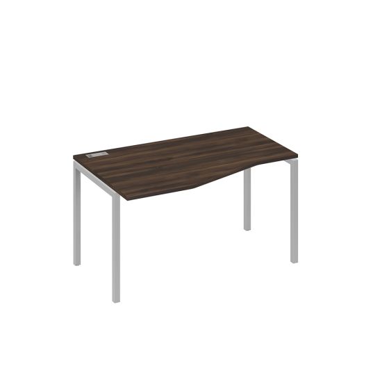 Стол Техно левый металлокаркас DUE эргономичный дуб ристретто/ металлокаркас серый