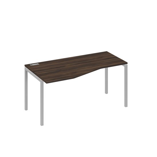 Стол эргономичный левый Техно на металлокаркасе DUE дуб ристретто/ металлокаркас серый