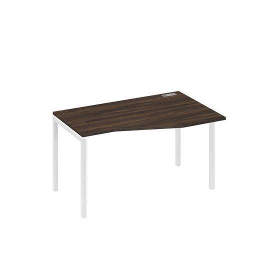 Стол на металлокаркасе DUE правый Техно эргономичный дуб ристретто/ металлокаркас белый