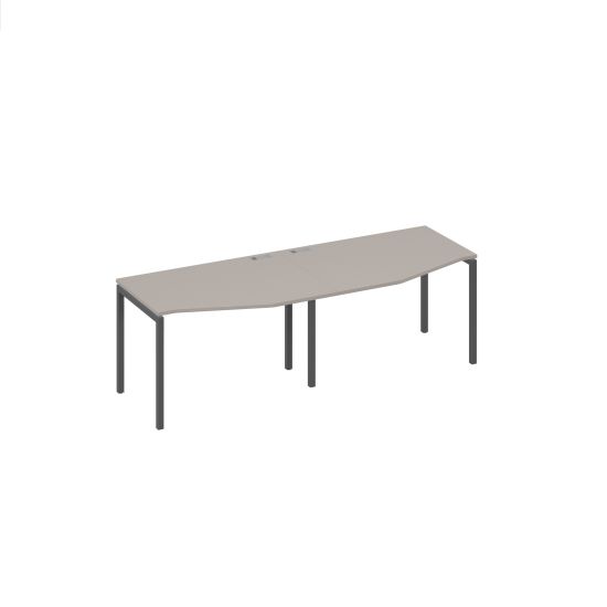 Рабочая станция столы Техно (2х120) на металлокаркасе DUE мокко премиум / металлокаркас антрацит