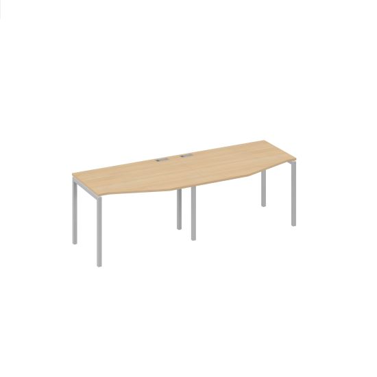 Рабочая станция столы Техно (2х120) на металлокаркасе DUE натуральный дуб / металлокаркас серый