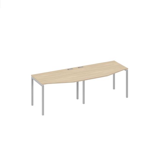 Рабочая станция столы Техно (2х120) на металлокаркасе DUE дуб скандинавский / металлокаркас серый
