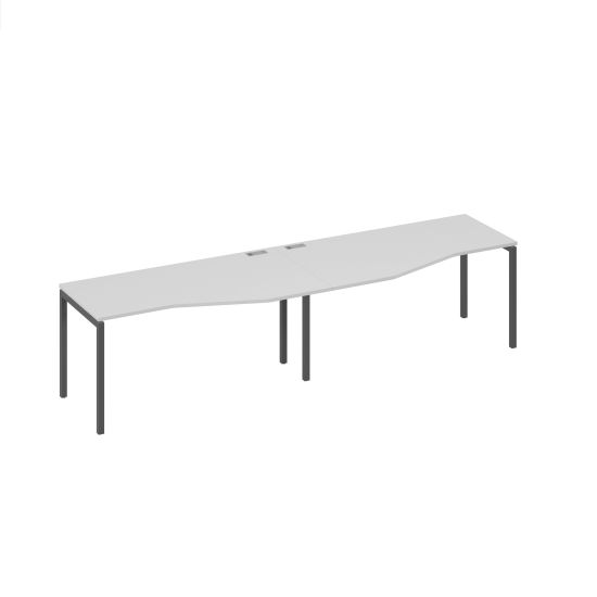 Рабочая станция столы Техно на металлокаркасе DUE (2х160) серый / металлокаркас антрацит