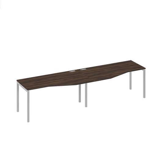Рабочая станция столы Техно на металлокаркасе DUE (2х160) дуб ристретто/ металлокаркас серый