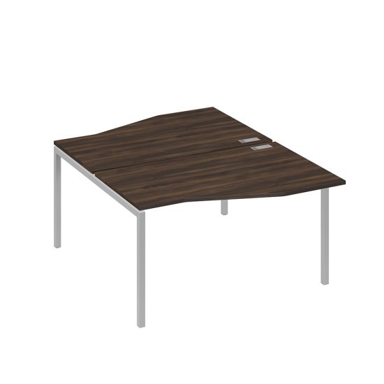 Рабочая станция каркас DUE столы (2х140) Техно дуб ристретто/ металлокаркас серый