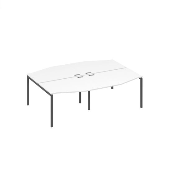 Рабочая станция со столами Техно (4х120) на металлокаркасе DUE белый премиум / металлокаркас антрацит