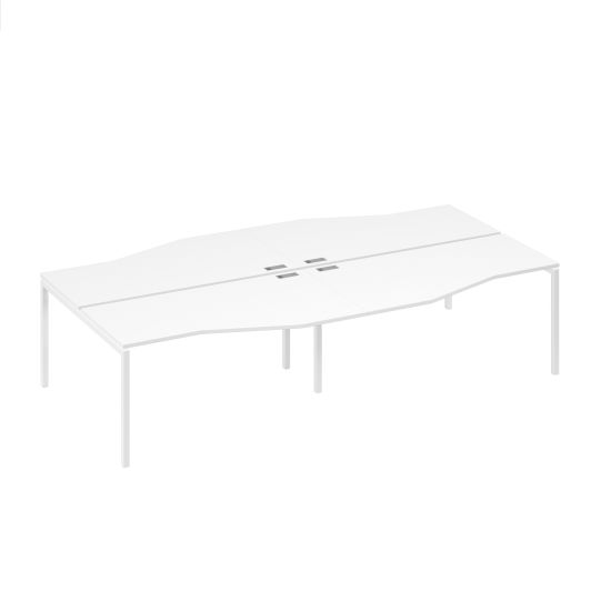 Рабочая станция (4х160) столы Техно каркас DUE белый премиум / металлокаркас белый
