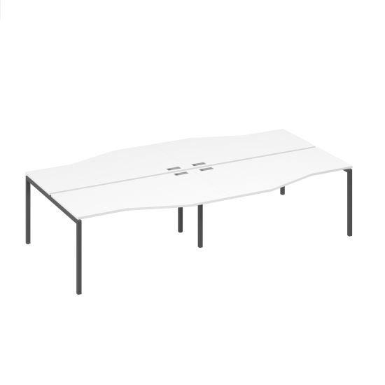 Рабочая станция (4х160) столы Техно каркас DUE белый премиум / металлокаркас антрацит