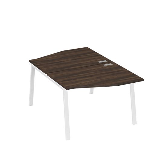 Рабочая станция со столами Техно на металлокаркасе TRE (2х120) дуб ристретто/ металлокаркас белый