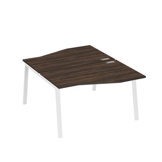 Рабочая станция столы Техно (2х140) каркас TRE дуб ристретто/ металлокаркас белый