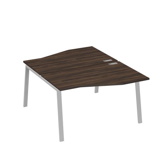 Рабочая станция столы Техно (2х140) каркас TRE дуб ристретто/ металлокаркас серый