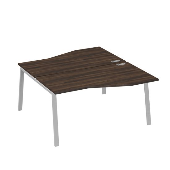 Рабочая станция (2х160) столы Техно на опорах TRE дуб ристретто/ металлокаркас серый