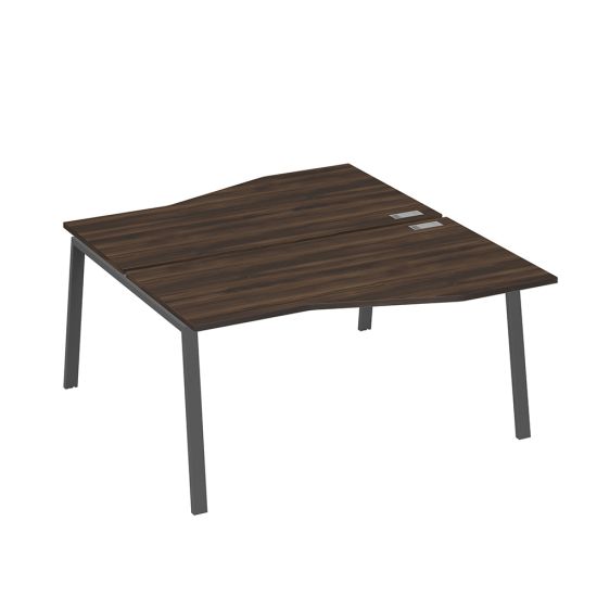 Рабочая станция (2х160) столы Техно на опорах TRE дуб ристретто/ металлокаркас антрацит