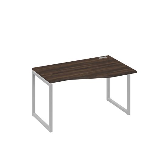 Стол правый Техно на металлокаркасе QUATTRO эргономичный дуб ристретто/ металлокаркас серый