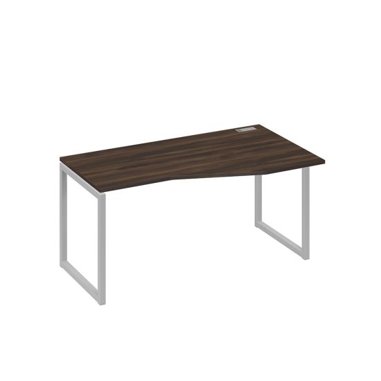 Стол на металлокаркасе QUATTRO эргономичный правый Техно дуб ристретто/ металлокаркас серый