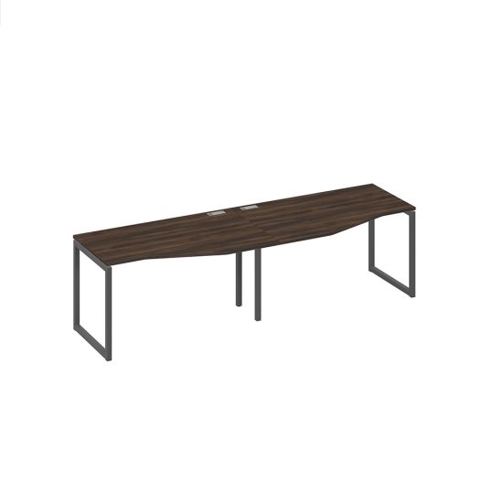 Рабочая станция столы (2х140) Техно эргономичные каркас QUATTRO дуб ристретто/ металлокаркас антрацит