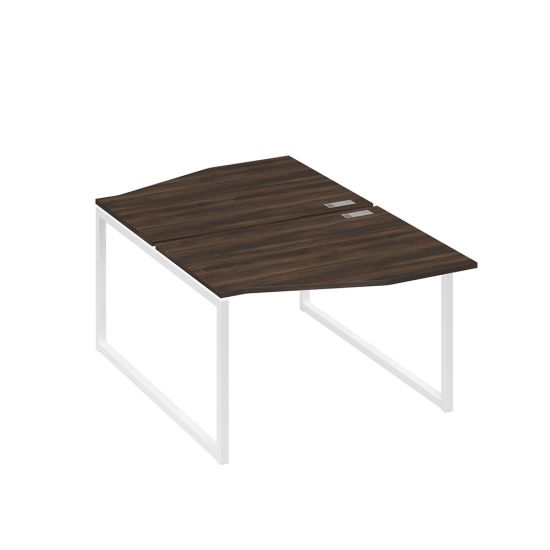 Рабочая станция каркас QUATTRO (2х120) столы Техно дуб ристретто/ металлокаркас белый