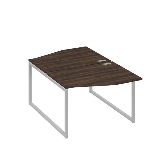 Рабочая станция каркас QUATTRO (2х120) столы Техно дуб ристретто/ металлокаркас серый