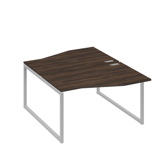 Рабочая станция столы (2х140) Техно каркас QUATTRO дуб ристретто/ металлокаркас серый