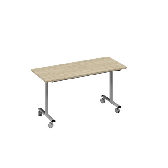 Стол письменный складной дуб скандинавский / металлокаркас серый
