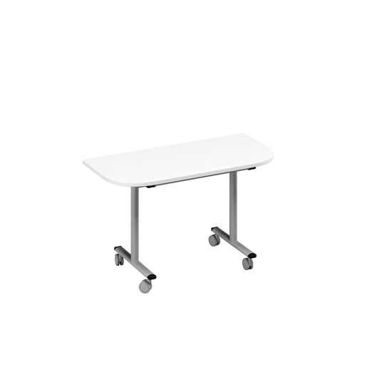 Стол приставной складной белый премиум / металлокаркас серый