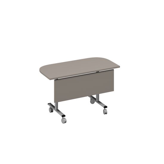 Стол складной приставной с экраном мокко премиум / металлокаркас серый