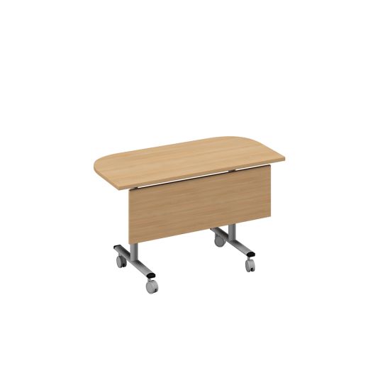 Стол складной приставной с экраном натуральный дуб / металлокаркас серый