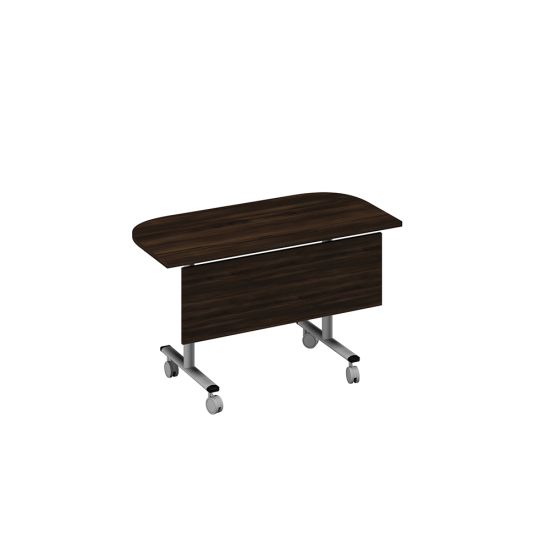 Стол складной приставной с экраном дуб ристретто/ металлокаркас серый