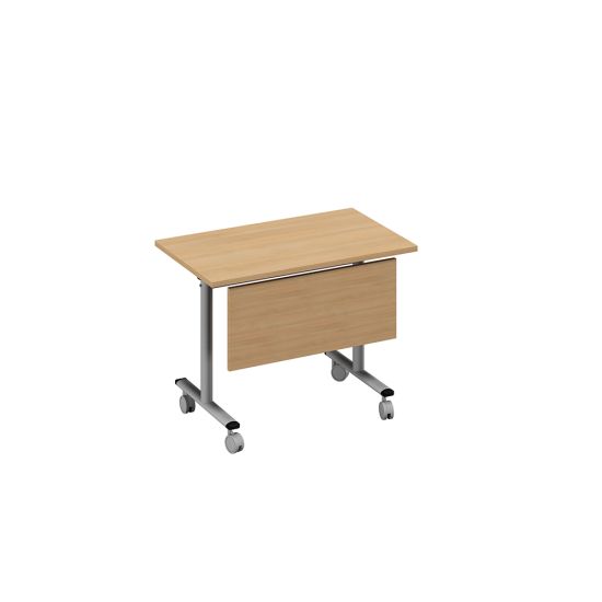 Стол складной с экраном натуральный дуб / металлокаркас серый