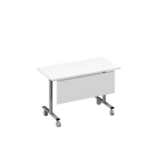 Стол складной с экраном белый премиум / металлокаркас серый