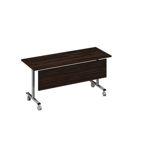 Стол складной с экраном дуб ристретто/ металлокаркас серый