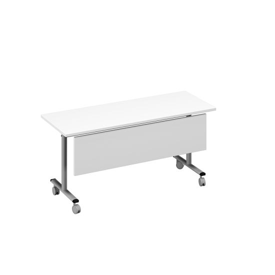 Стол складной с экраном белый премиум / металлокаркас серый