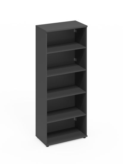 Стеллаж высокий с задней стенкой ДСП антрацит премиум
