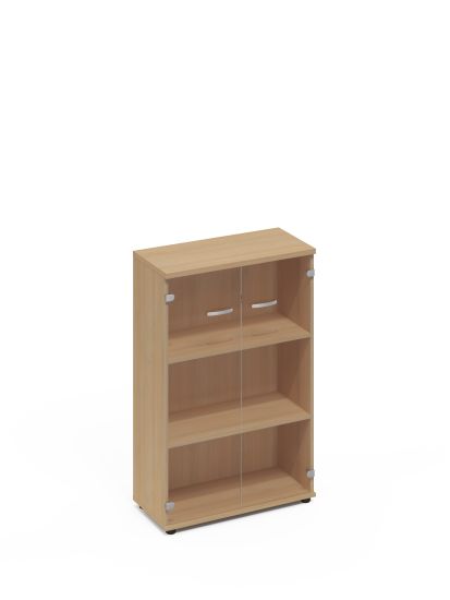 Шкаф средний со стеклом натуральный дуб