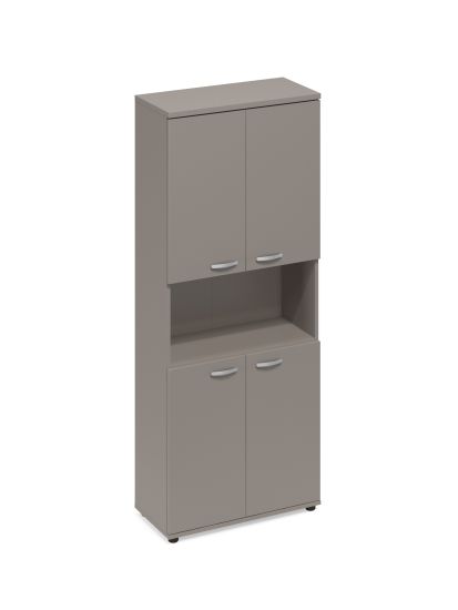 Шкаф для документов 4-дверный с открытой нишей мокко премиум