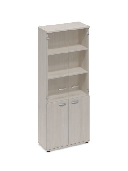 Шкаф для документов со стеклянными прозрачными дверьми дуб шамони