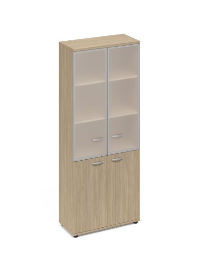 Шкаф стеклянные дверцы стенка ДСП дуб скандинавский