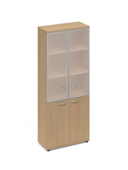 Шкаф стеклянные дверцы стенка ДСП натуральный дуб