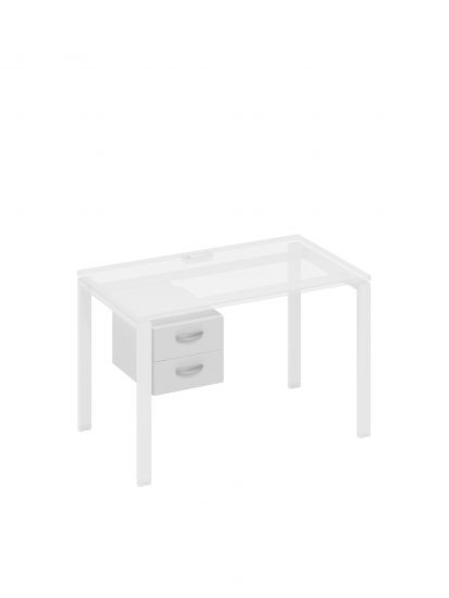 Тумба подвесная 2-ящичная (для стола 60) белый премиум