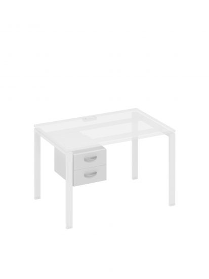 Тумба подвесная 2-ящичная (для стола 80) белый премиум