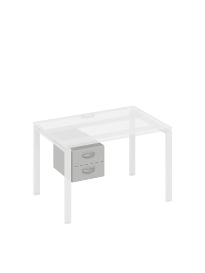 Тумба подвесная 2-ящичная (для стола 80) серый