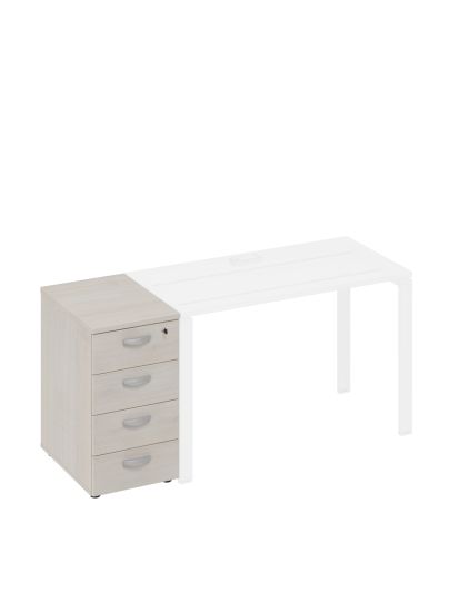 Тумба приставная 4-х ящичная с замком дуб шамони