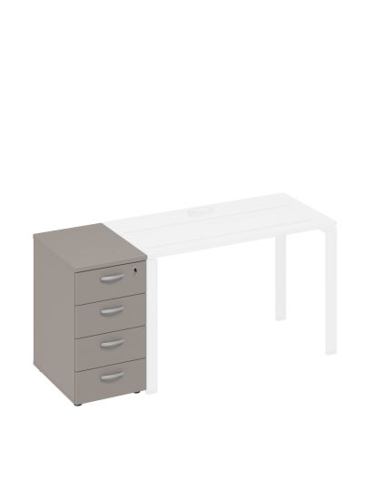 Тумба приставная 4-х ящичная с замком мокко премиум