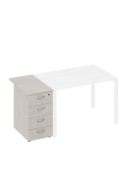 Тумба приставная 4-х ящичная с замком дуб шамони