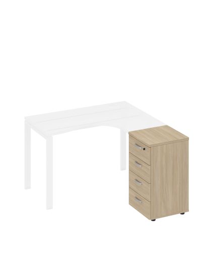 Тумба приставная 4-х ящичная с замком дуб скандинавский