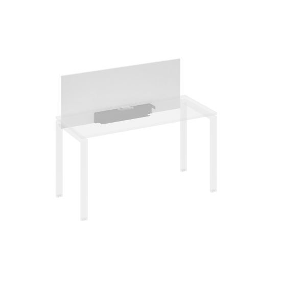 Экран настольный фронтальный для стола 140 с кабель-каналом белый премиум / металлокаркас антрацит