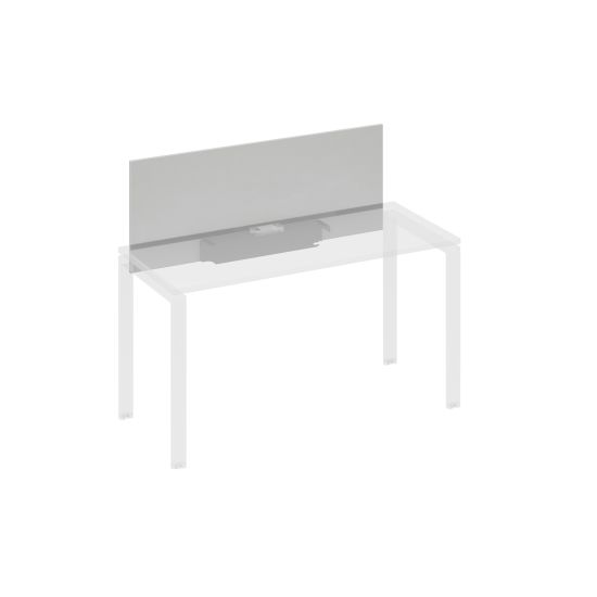 Экран настольный фронтальный для стола 140 с кабель-каналом серый / металлокаркас антрацит